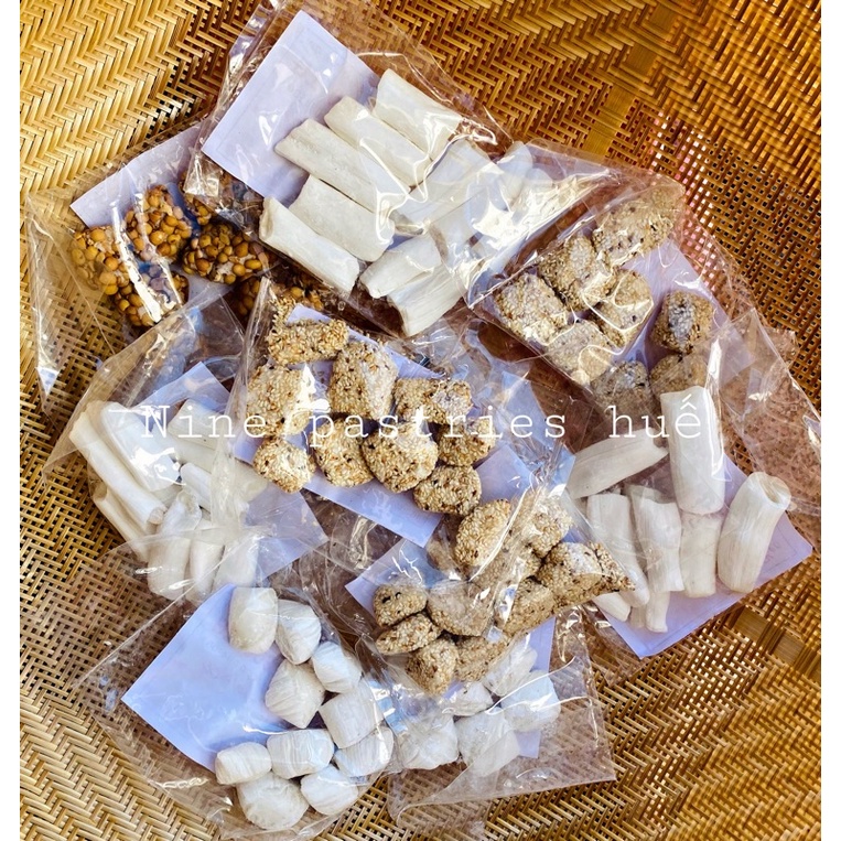 Combo 10 gói kẹo mix cau vôi , kẹo kéo, kẹo đậu nành, kẹo mè đặc sản Huế homemade - Nhà Nine