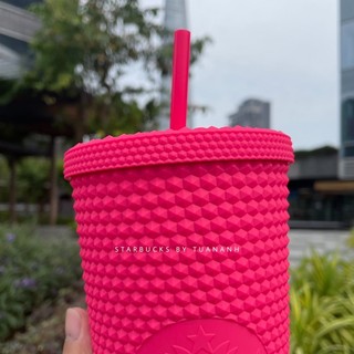 [Chính hãng] Ly Starbucks Studded Matte Ruby Pink 710ml