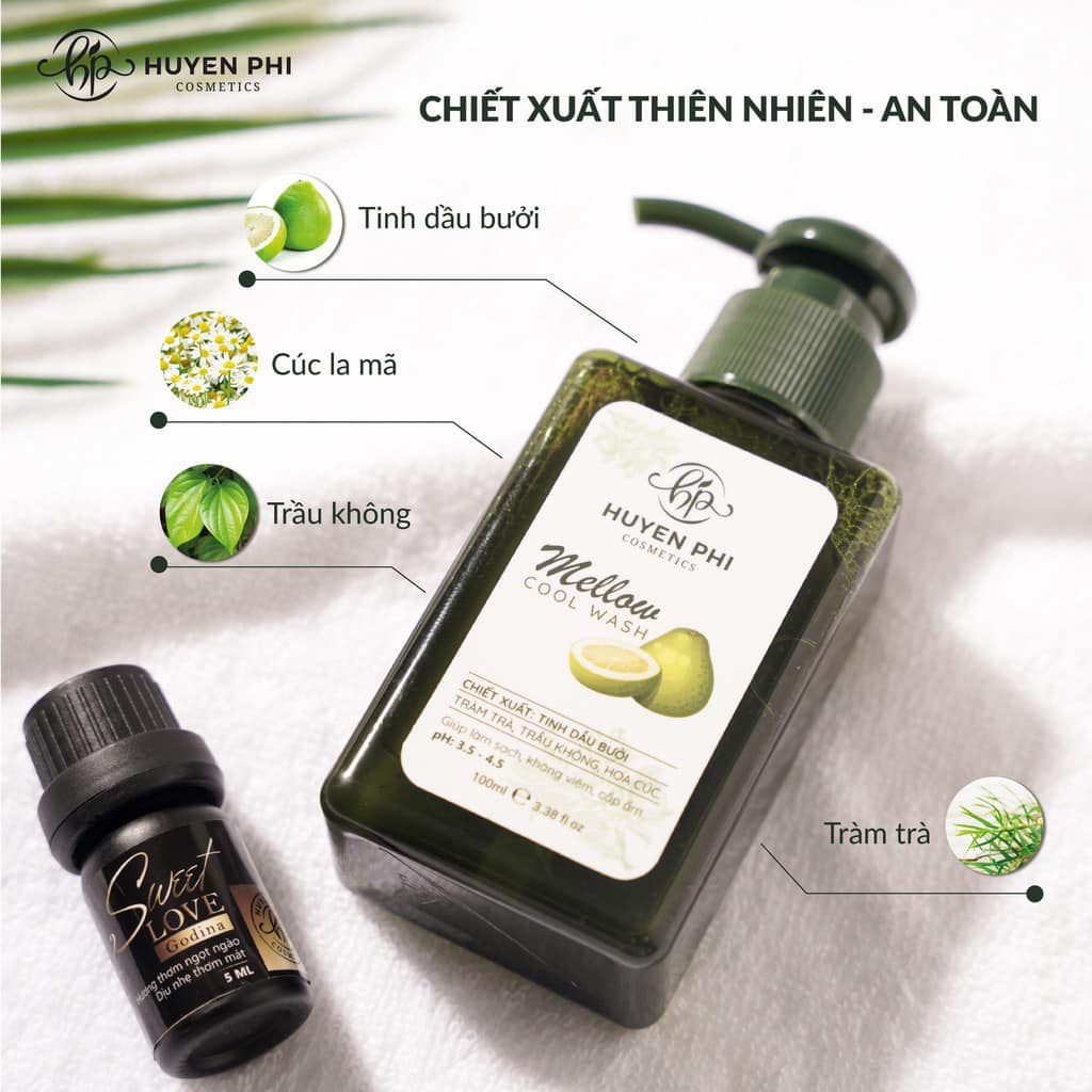 Dung dịch vệ sinh Mellow Huyền Phi Cool Wash  làm sạch cân bằng PH giúp thơm
