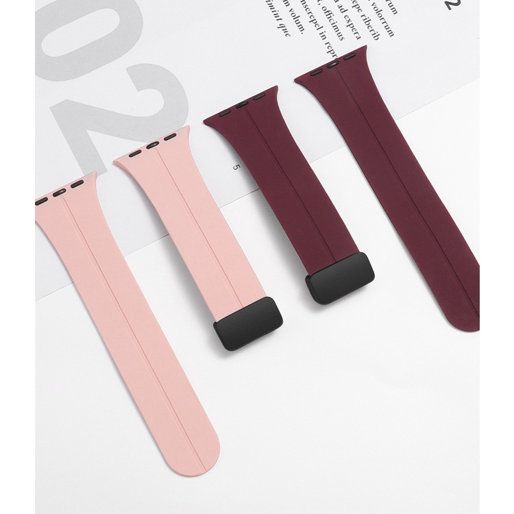 Dây Đeo Đồng Hồ Bằng Silicone 49mm 45mm 41mm 40mm 44mm 38mm 42mm Cho iWatch serie 3 5 6 se 7 8 Ultra