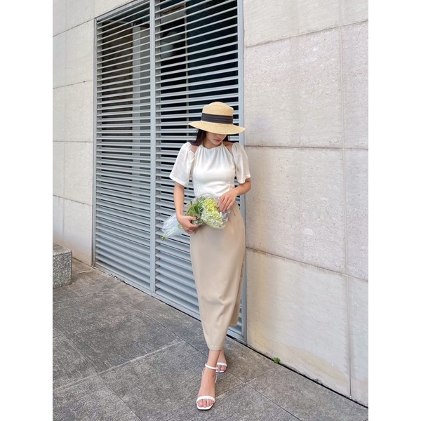 Chân váy bút chì xẻ tà tôn dáng chất liệu fos Hàn CV06 Lyli skirt
