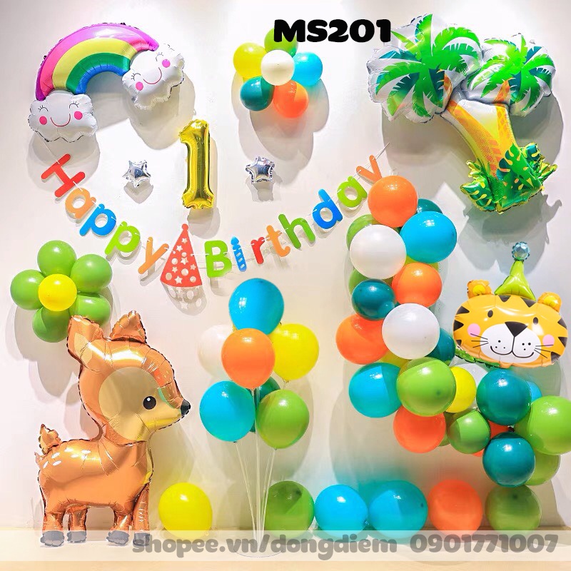 Set trang trí sinh nhật bé trai bé gái, bóng bay sinh nhật hàn quốc, trang trí thôi nôi tone màu pastel mẫu mới