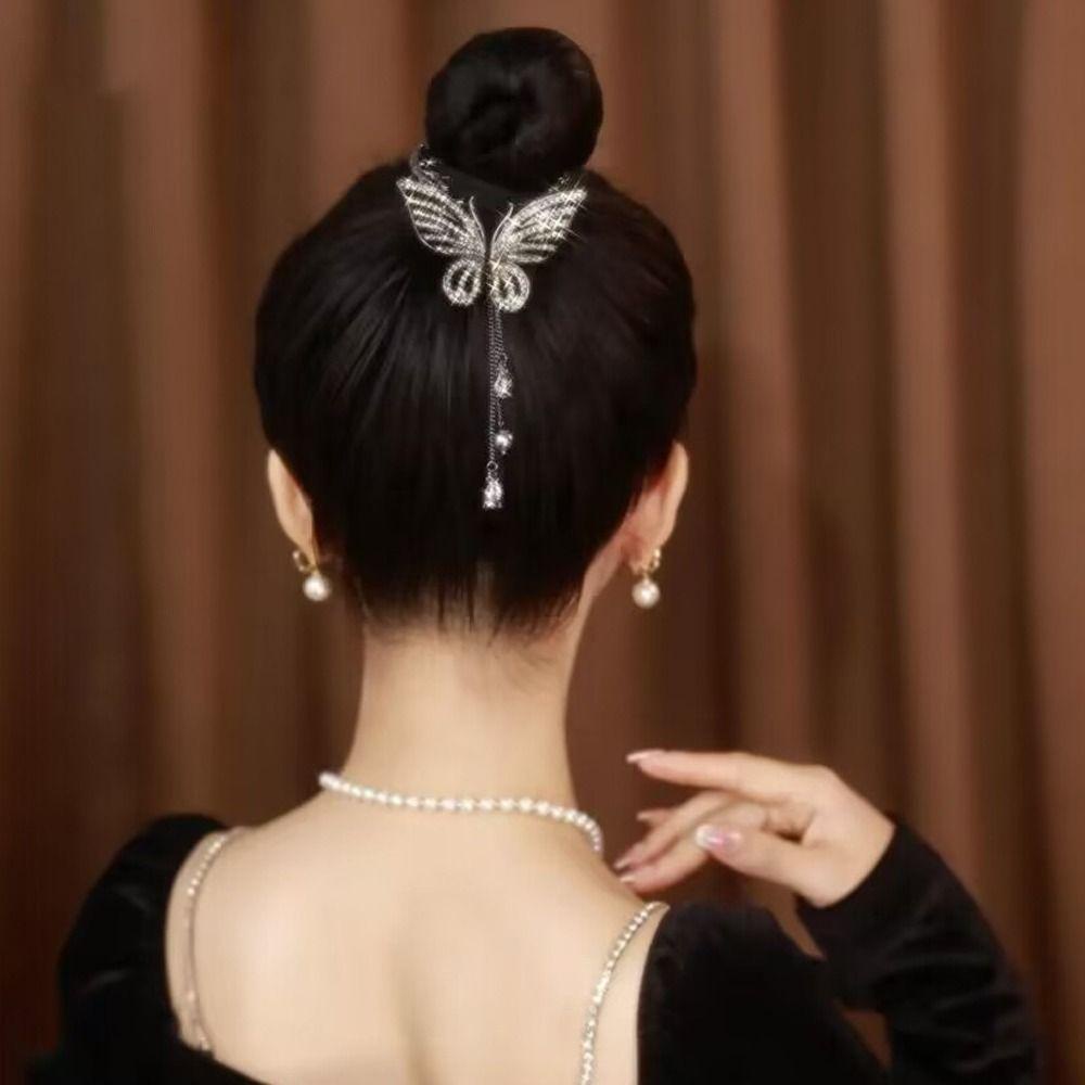 Kẹp Tóc Đuôi Ngựa Đính Nơ Tua Rua Thời Trang Cổ Điển Cho Nữ