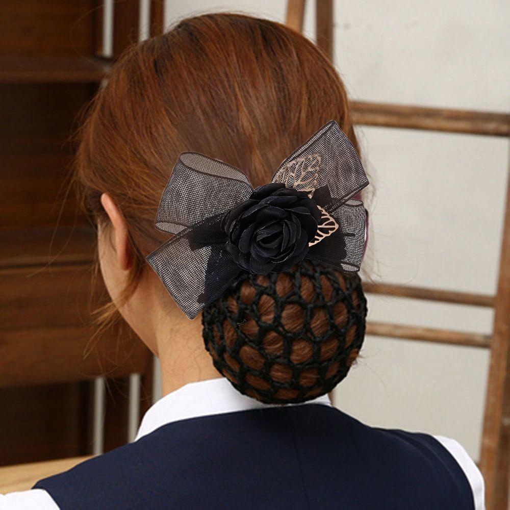 Kẹp Tóc Lưới Đính Nơ Phong Cách Vintage Ngọt Ngào Cho Nữ