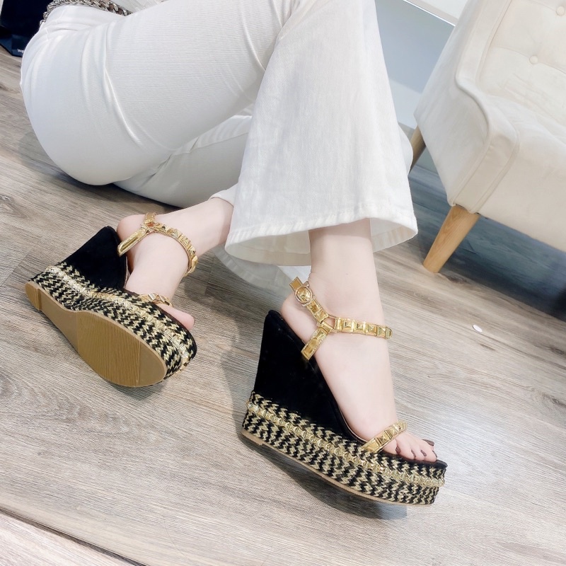 Sandal cao gót đế xuồng hàng cao cấp fullbox