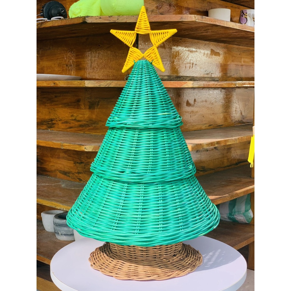 Phụ Kiện Trang Trí Noel Chất Liệu Bằng Mây Tự Nhiên Cao Cấp/ Decor Trang Trí Giáng Sinh Co Quán Cafe, Cửa Hàng