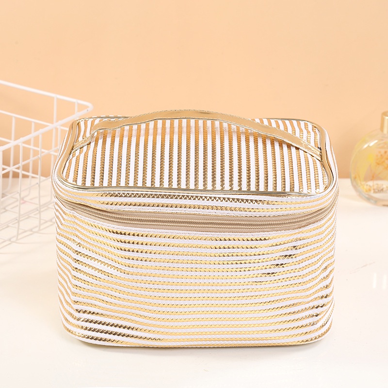 Túi Đựng Mỹ Phẩm Thời Trang Họa Tiết Sọc Dễ Thương