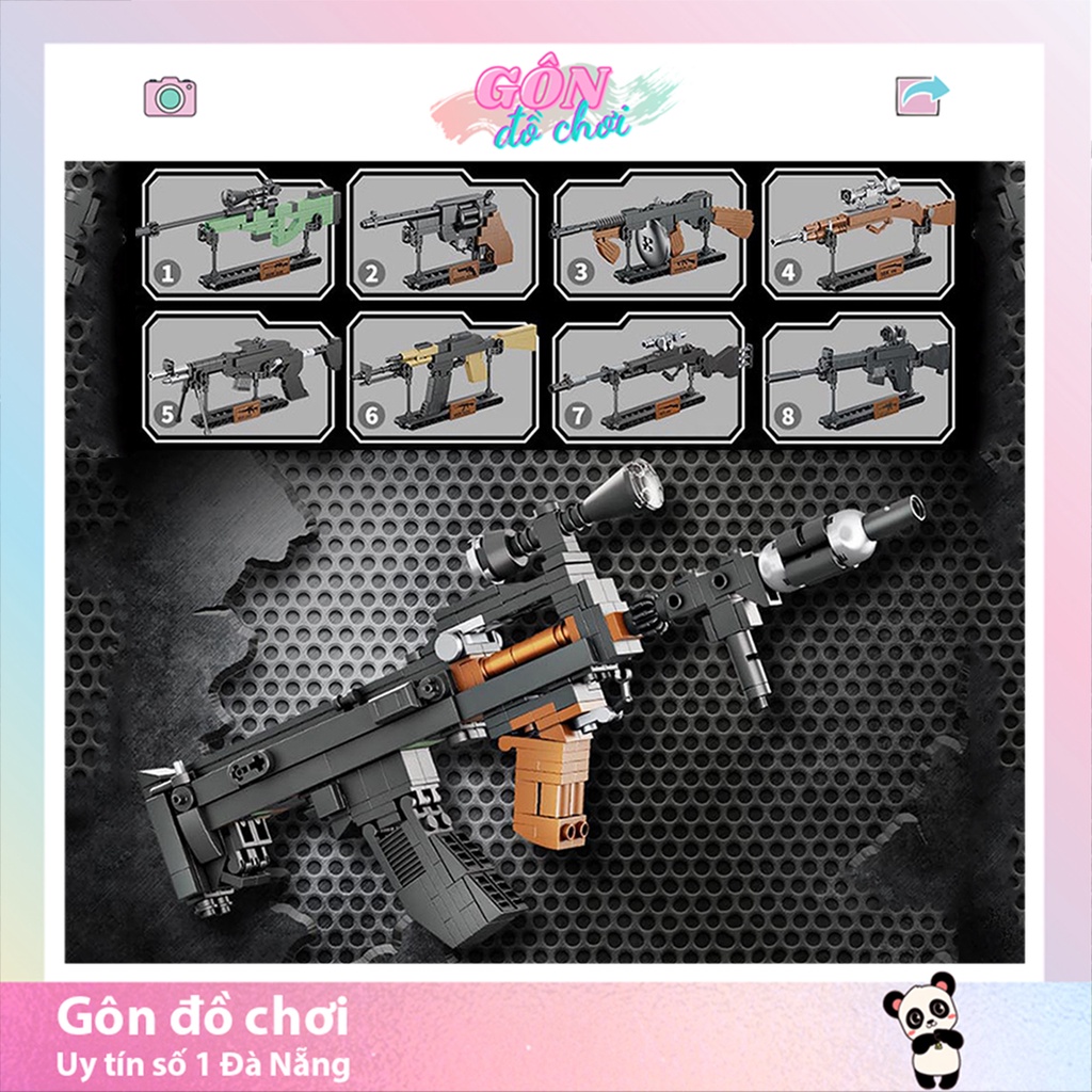 Mô hình lắp ráp đồ chơi súng 3d mini bộ xếp hình súng quân đội cho bé trẻ em thông minh Gôn đồ chơi