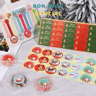 Tem dán chủ đề noel - chữ nhật ép kim