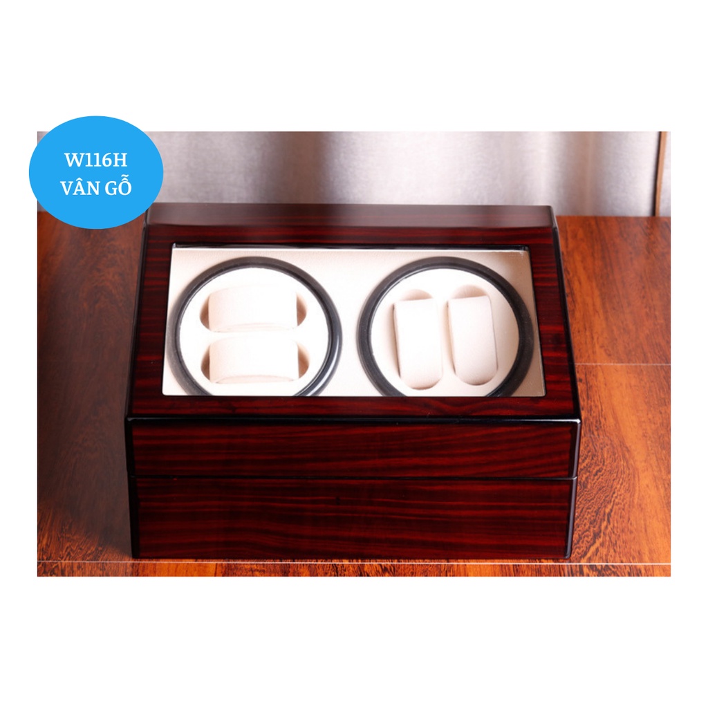 Hộp Xoay Đồng Hồ Lên Cót chất liệu gỗ bền bỉ sang trọng xoay cao cấp dành cho đồng hồ cơ tự động Automatic