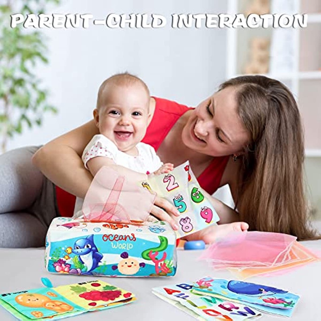 Bộ 11❤️ Đồ chơi hộp khăn rút giấy, rút vải cho bé phát triển kĩ năng, có thể dùng làm hộp khăn giấy gia đình