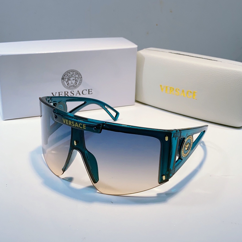 Kính Mát VERSACE Gọng Vuông Đính Đá Phong Cách vintage Sang Trọng Cho Nam Và Nữ