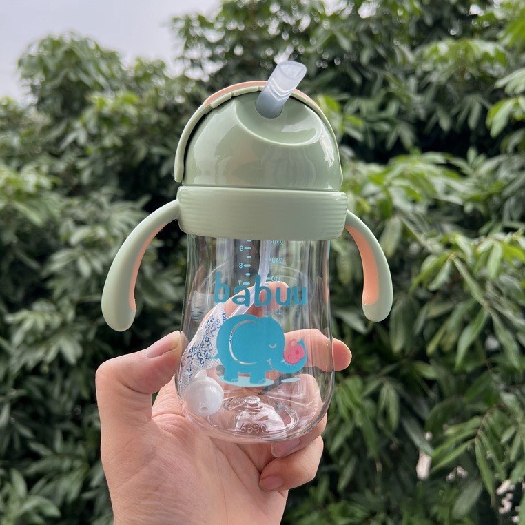 Bình Tập Uống, Cốc Tập Uống Nước Babuu xuất Nhật Dung Tích 270ml/330ml Tiện Lợi Cho Bé