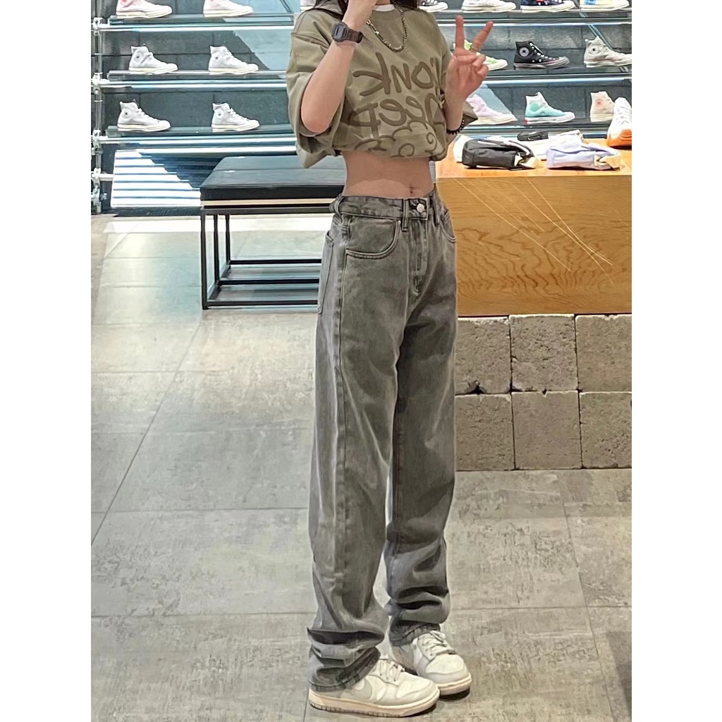 Enjoy Freedom Quần Jean Dài Dáng Rộng Ống Suông Thiết Kế Phong Cách Retro Dành Cho Nữ | BigBuy360 - bigbuy360.vn