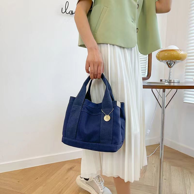 M97-Túi Đựng Hộp Cơm Trưa Bằng Vải Bố Thiết Kế Mới Đơn Giản Thời Trang Dành Cho Nữ túi phụ nữ túi xách tay Túi đeo vai  thời trang hàn quốc túi tote vải cái víP
