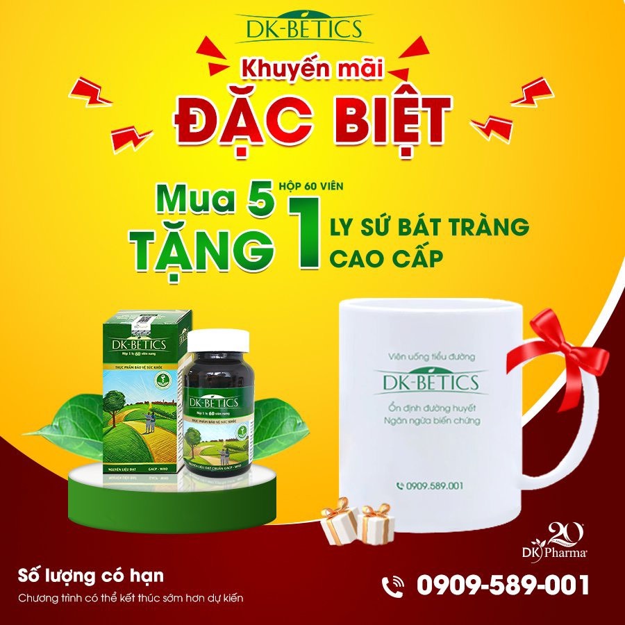 Viên uống hỗ trợ giảm và ổn định đường huyết DK Pharma DK Betics 60 viên