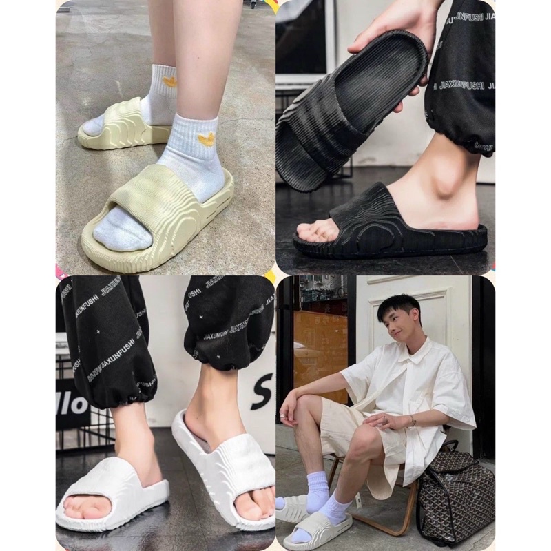 Dép đúc adjdas nguyên khối phối loang camo,dép quai ngang thể thao nam nữ ful box