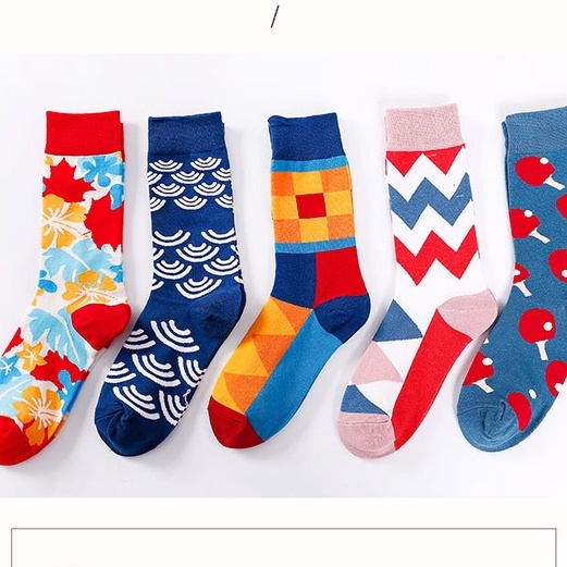 Tất vớ vải cotton co giãn hoạ tiết độc đáo phong cách Ulzzang Hàn Quốc cho nam nữ Gem Boutique