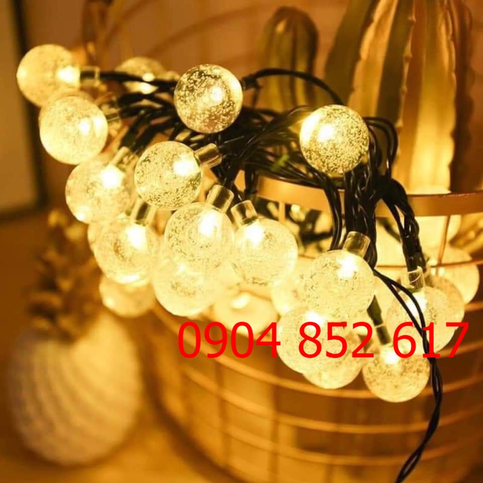 💥Sỉ Buôn💥 Đèn led bi bọt trang trí ngoài trời, chống nước, không nháy, dây led tròn dài 10m 50 bóng - có giắc nối tiếp