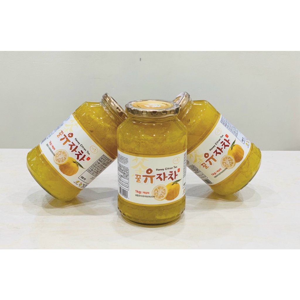 Chanh Đào Ngâm Mật Ong Hàn Quốc Lọ 1KG Date 2024 Mẫu mới)