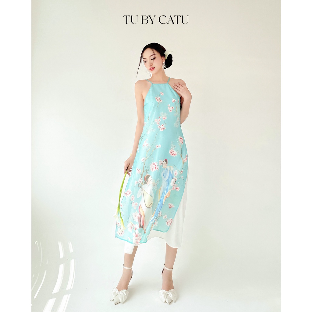 TUBYCATU | Đầm yếm lạc yên xanh
