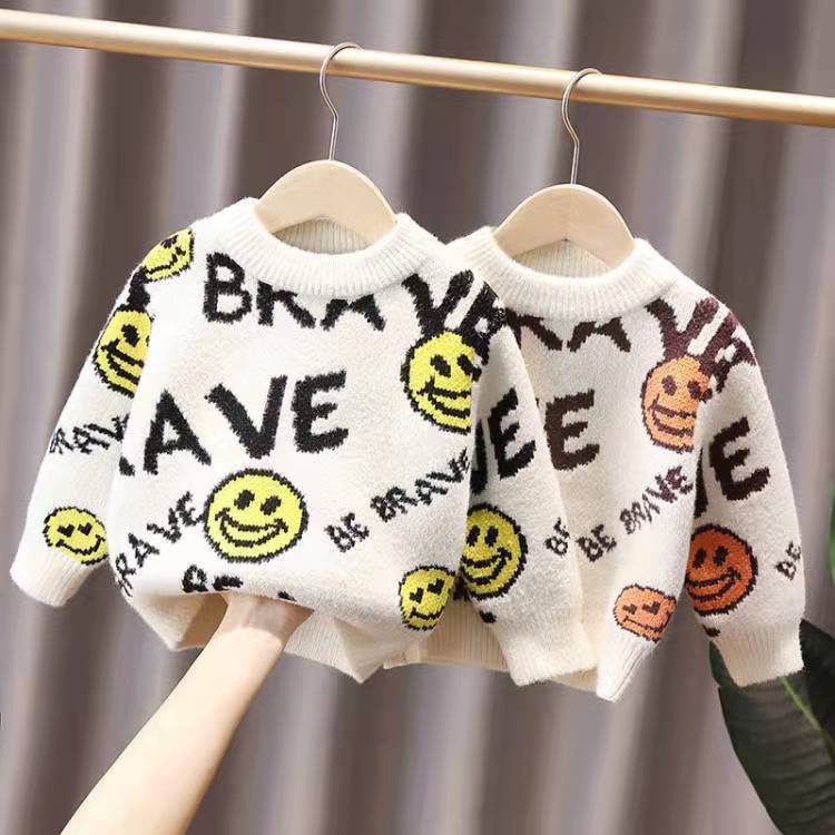 Áo Sweater Dệt Kim Lông Chồn Dày Dặn Phong Cách Thời Trang Thu Đông 2022 Mới Cho Bé Trai