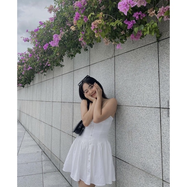 Đầm cúp ngực cúc bọc Annam Design