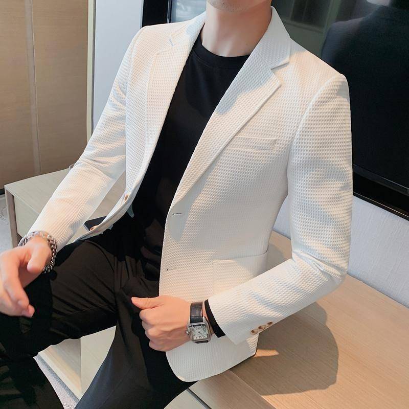 Áo Khoác Blazer Mỏng Một Hàng Nút Cài Đôi Màu Trơn Phong Cách Hong Kong Cao Cấp | BigBuy360 - bigbuy360.vn