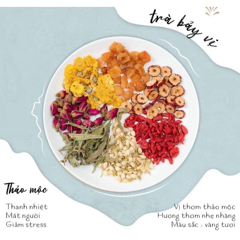 Trà dưỡng nhan - Dưỡng tâm an thần 7  vị - thanh mát- đẹp da