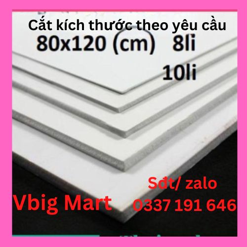 Bìa mô hình - 80x120cm 8mm & 10mm (Bìa làm handmade,mô hình, quảng cáo, kệ, tủ Formex 8li 10li , Fomex 8ly 10ly, Fomic)
