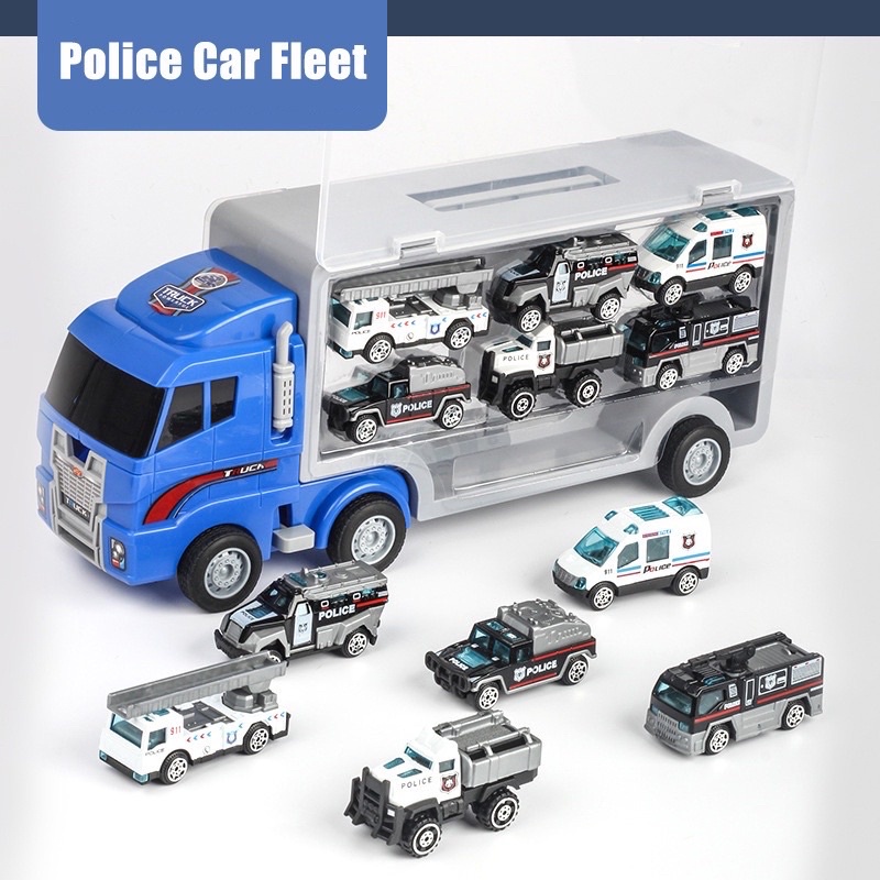 Xe ô tô 6in1, bộ sưu tập xe ô tô đồ chơi set 1 xe lớn chứa 6 xe nhỏ