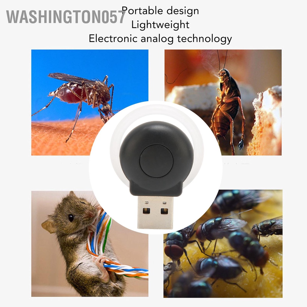 Washington057 Máy đuổi côn trùng siêu âm muỗi điện chuyển đổi tần số thông minh USB