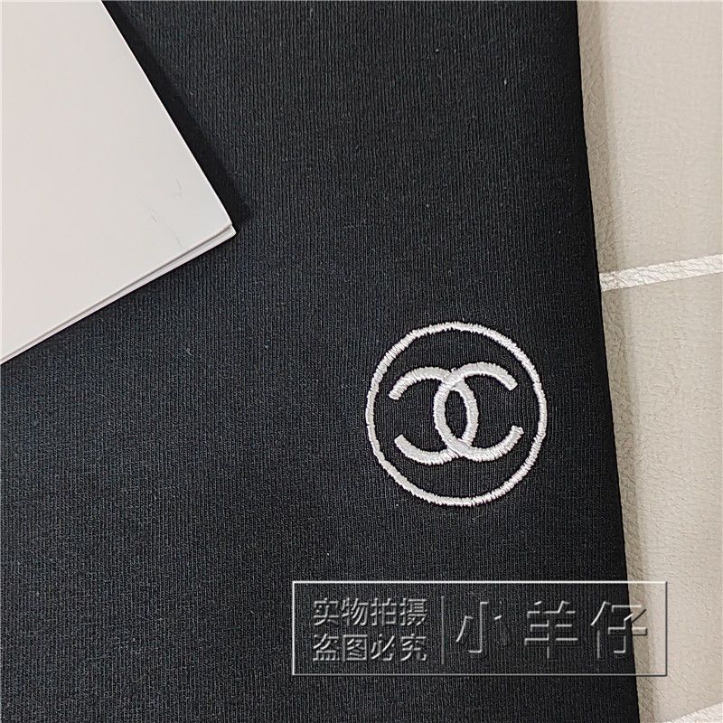 Chất Lượng Cao Áo Thun Cotton Thêu Chữ Màu Trắng Đen Đơn Giản Có Thẻ + Nhãn Dán Cho Cặp Đôi