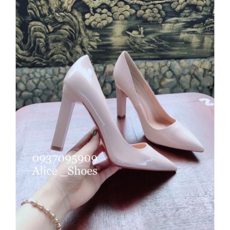 Giày Cao Gót Vuông 10P Bít Mũi (Đế Kem)- Hàng Cao Cấp - Full Size 34-40