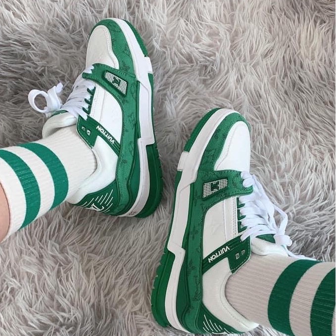 Giày sneaker LV Xanh than, Xanh Lá, Nâu, Giầy thể thao LV các màu mới nhất hot trend 2022 full Hộp box