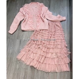 ( HÀNG QUẢNG CHÂU L1 ) Set áo len chân váy tầng