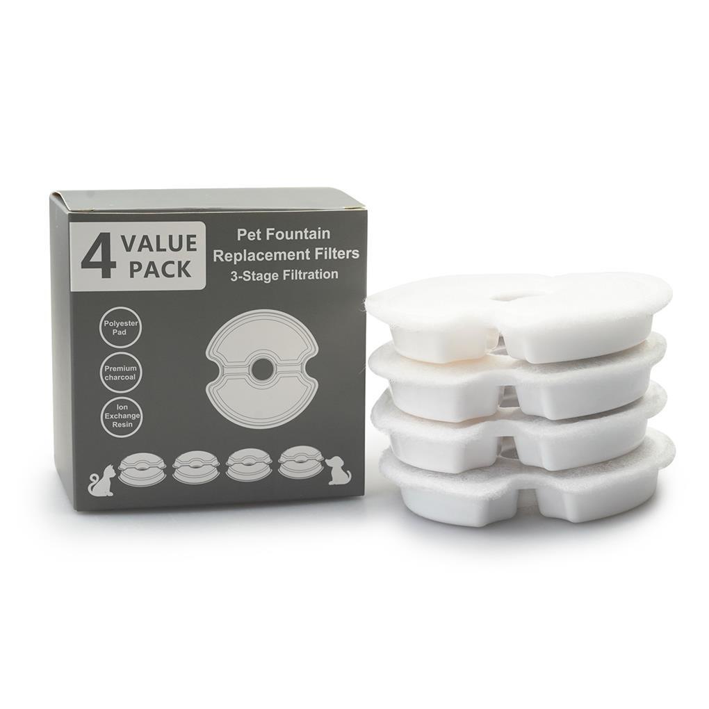 Set 4 Phụ Kiện Lọc Đài Phun Nước Hình Tròn Bằng ABS Có Thể Tái Sử Dụng Cho Thú Cưng