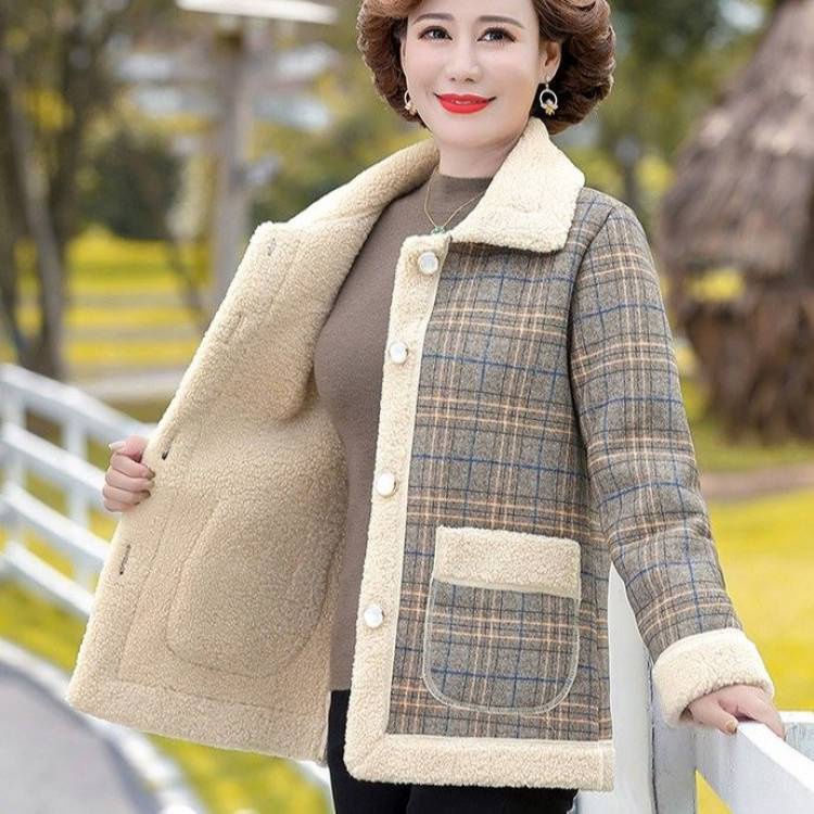 Áo Khoác Cotton Dày Thời Trang Thu Đông Cho Phụ Nữ Trung Niên