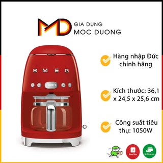 Máy pha cafe smeg dcf02rdeu màu đỏ hình trứng - chính hãng