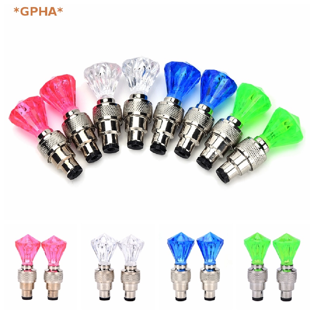 Bộ 2 Đèn LED Gắn Van Bánh Xe Đạp / Xe Máy / Xe Hơi Trang Trí Đèn Nhấp Nháy Mới