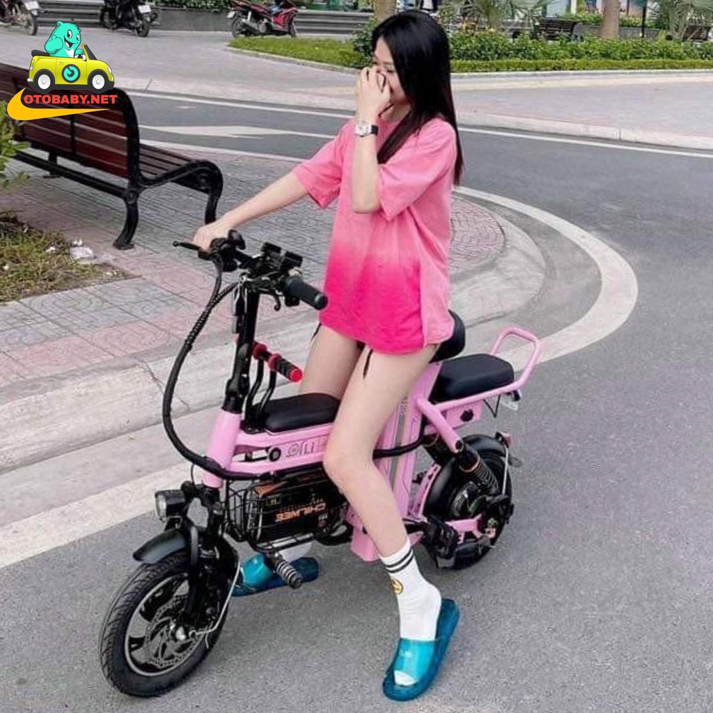 Xe đạp điện mini hotgirl gấp gọn 3 yên cao cấp thương hiệu THELI mẫu mới thumbnail