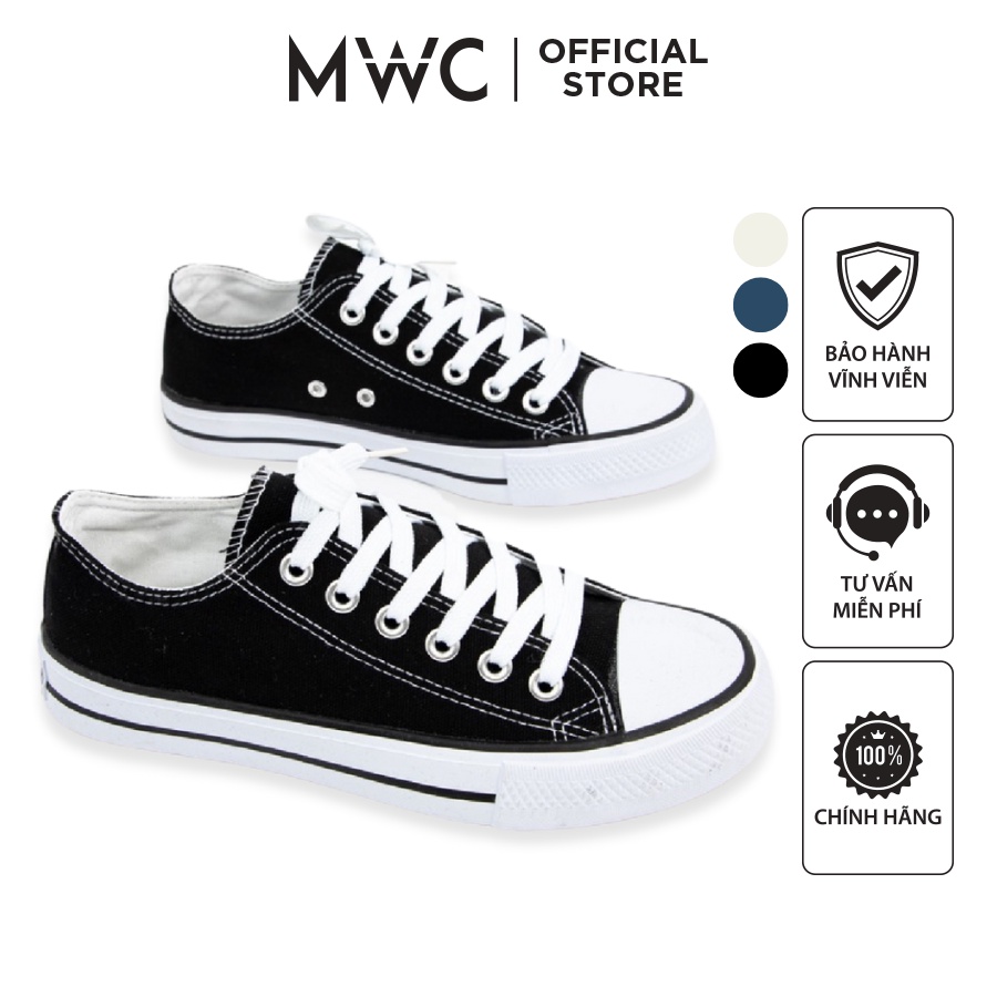 Giày MWC 0167 - Giày Thể Thao Nữ Đế Bằng Vải Canvas Mềm Mại Năng Động Cá Tính