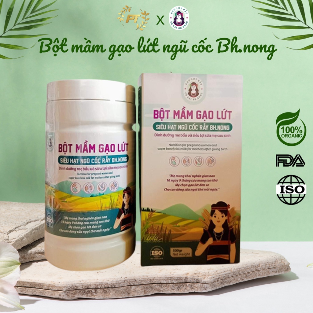 Bột mầm gạo lứt ngũ cốc siêu hạt Bh.nong lợi sữa cho mẹ bầu hộp 500g