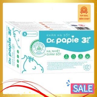 (chính hãng) khăn lau hạ sốt Dr Papie 0 tháng 3 tháng