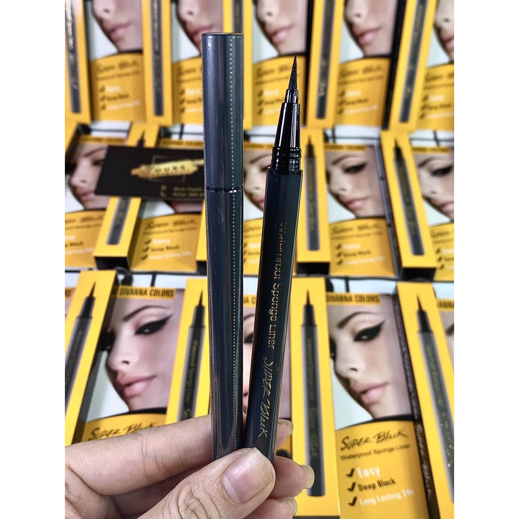 Bút Kẻ Mắt Nước Không Trôi Sivanna Super Black Eyeliner Màu Đen