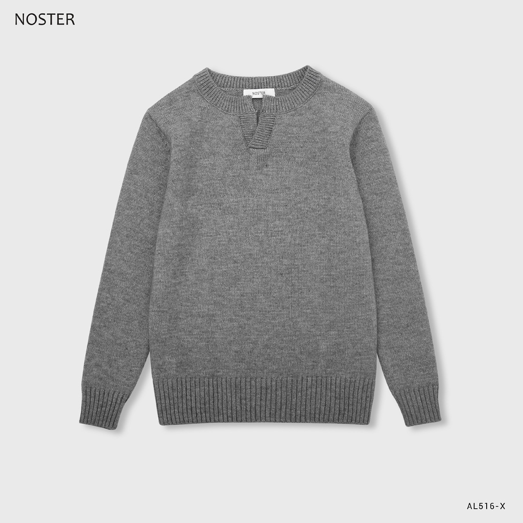 Áo len dệt kim, họa tiết cổ xẻ đẹp, chất len dầy dặn - Thương hiệu Noster mã AL516