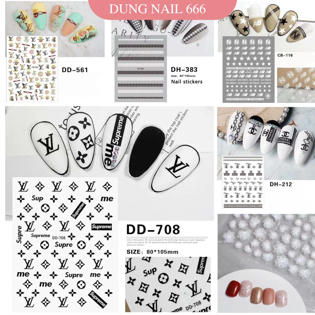 sticker thương hiêu trang trí nail mã mới