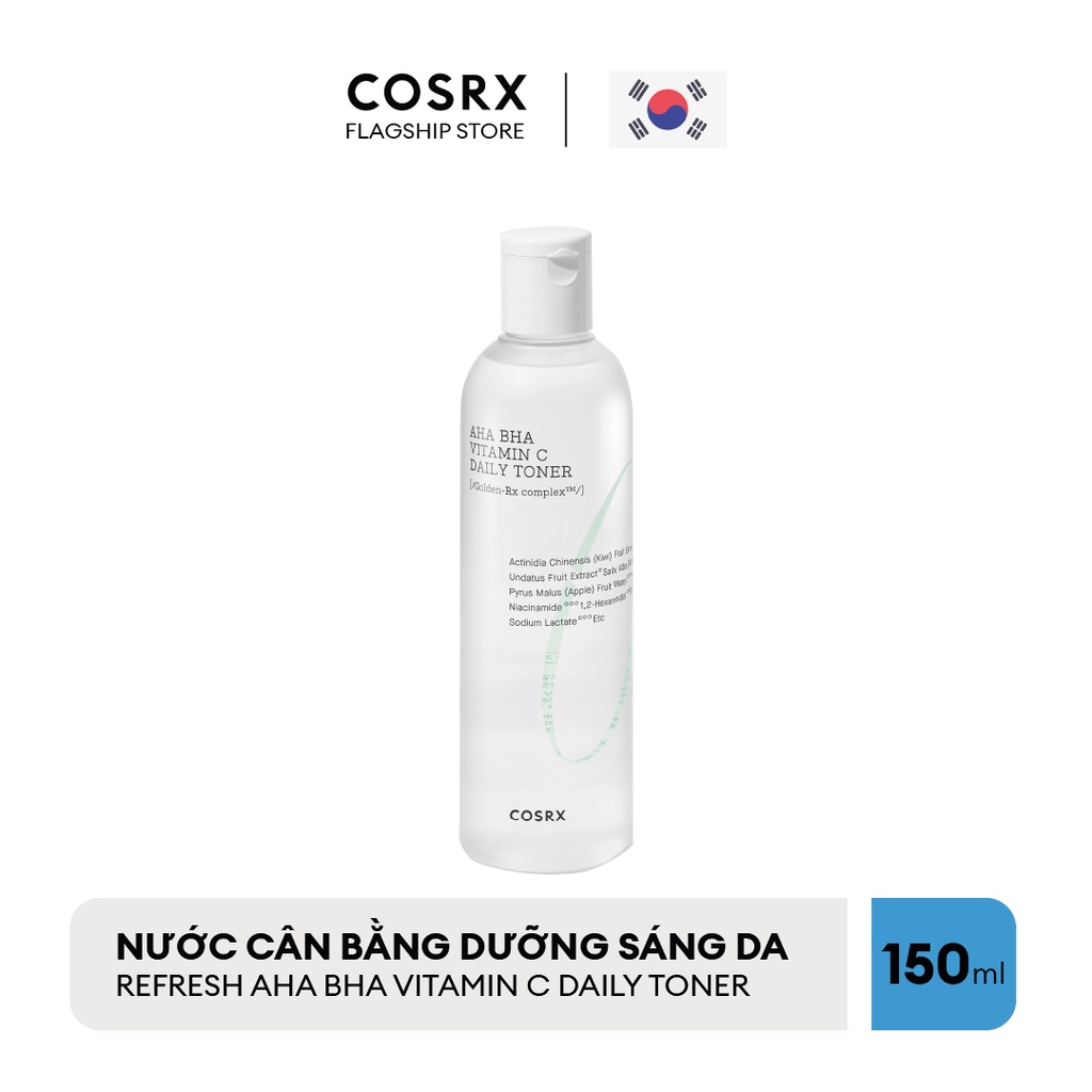 Nước cân bằng dưỡng sáng da COSRX Refresh AHA BHA Vitamin C Daily Toner HSD [15/4/2024]