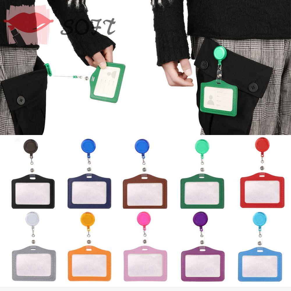 (Hàng Mới Về) Vỏ Đựng Thẻ Id 12 Màu Tùy Chọn Có Dây Rút Tiện Dụng