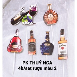 Set Cắm Hình Chai Rượu Giấy